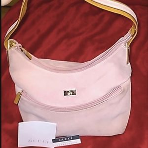 💗Vintage Gucci Pink Suede Shoulder Bag❣️